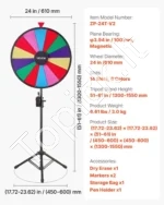 610 mm sukamasis laimės ratas su trikoju stovu, 14 sektorių - Image 7