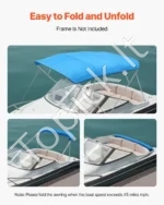 Atsarginis 4 lankų bimini stogo audinys valčiai, 244 cm ilgio, vandenyno mėlynumo - Image 5