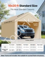 Atsarginis stogo tentas automobiliui 3 x 6 m, smėlio spalvos - Image 2