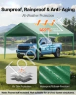 Atsarginis stogo tentas automobiliui 3 x 6 m su šoninėmis sienelėmis, tamsiai žalias - Image 3