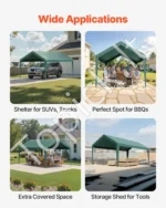 Atsarginis stogo tentas automobiliui 3 x 6 m su šoninėmis sienelėmis, tamsiai žalias - Image 6