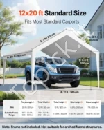 Atsarginis stogo tentas automobiliui 3,6 x 6 m su šoninėmis sienelėmis, baltas - Image 2