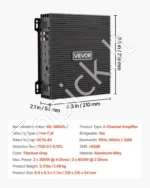Automobilinis stiprintuvas, 2 kanalų, 2 x 600W, AB klasės stereofoninis garso stiprintuvas - Image 7