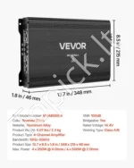 Automobilinis stiprintuvas, 4 kanalų, 4 x 500W, AB klasės stereofoninis garso stiprintuvas - Image 7
