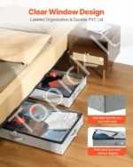 Daugiafunkcės daiktadėžės po lova 45L su permatomu dangčiu (2 vnt.), 850 x 430 x 120 mm - Image 5