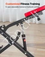 Daugiafunkcis pritūpimų ir irklavimo treniruoklis su 12 lygių reguliuojamu pasipriešinimu, Juoda - Image 5