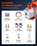 Dviejų pakopų vakuuminis siurblys oro kondicionieriams -  142 l/min (5 CFM) - Image 3