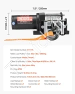 Elektrinė gervė 1360 kg, 12V ATV/UTV su plieniniu trosu, 5 mm x 12 m, IP55 - Image 7
