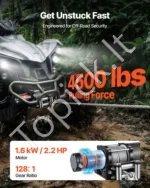 Elektrinė gervė 2041 kg, 12V ATV/UTV su plieniniu trosu, 6 mm x 12 m, IP54 - Image 2