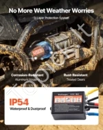 Elektrinė gervė 2041 kg, 12V ATV/UTV su plieniniu trosu, 6 mm x 12 m, IP54 - Image 6