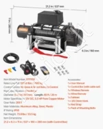 Elektrinė gervė 5400 kg, 12V visureigiams ir priekaboms, 9,1 mm x 26 m plieninis trosas - Image 7