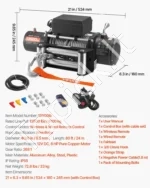 Elektrinė gervė 6100 kg, 12V visureigiams, 9,5 mm x 24 m plieninis trosas, IP55 - Image 7