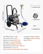 Elektrinis beoris dažų purkštuvas (1100 W, 2200 PSI) - Image 7