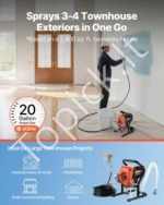 Elektrinis beoris dažų purkštuvas 900 W, 3300 PSI – profesionali dažymo sistema namams ir išorei - Image 2