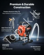 Elektrinis beoris dažų purkštuvas 900 W, 3300 PSI – profesionali dažymo sistema namams ir išorei - Image 5