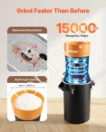 Elektrinis grūdų malūnas, 600 W, 2,5 l talpos, pramoninis prieskonių maltuvas - Image 4