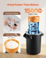 Elektrinis grūdų malūnas, 600 W, 533 l talpos, pramoninis prieskonių maltuvas - Image 4