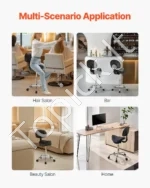 Ergonomiška balno formos kėdė su atlošu ir ratukais (54 x 54 x 84–100 cm) – komfortas ir taisyklinga laikysena - Image 6