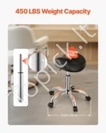 Ergonomiška balno formos kėdė su ratukais (54 x 54 x 55–71 cm) – patogumas ir mobilumas kasdieniame darbe - Image 3