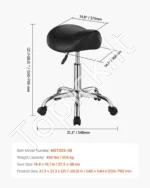 Ergonomiška balno formos kėdė su ratukais (54 x 54 x 55–71 cm) – patogumas ir mobilumas kasdieniame darbe - Image 7
