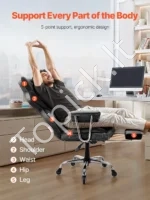 Ergonomiška vadovo kėdė su atrama kojoms ir nuimamais porankiais – maksimalus komfortas darbo ir poilsio metu - Image 2