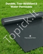 Erozijos kontrolės audinys (silt fence), 0,91 m x 152,4 m, pramoninės klasės polipropilenas - Image 3