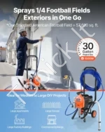 Galingas elektrinis beoris dažų purkštuvas su vežimėliu 1500 W, 3300 PSI – dideliems projektams - Image 2