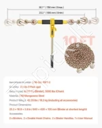 Grandinės įtempiklis su G80 grandine (8 mm x 3 m) - Image 7