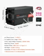 Grynosios sinusoidės inverteris 3500W (12V DC į 230V AC) - Image 7