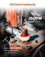 Indukcinis kaitintuvas varžtams, 1500 W, su 8 ričių rinkiniu ir dėže - Image 2