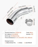 Išlenktas chromuotas išmetimo vamzdžio antgalis, 101,6 mm įvadas / 152,4 mm išvadas - Image 7