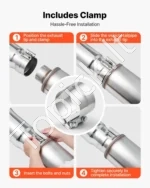 Išlenktas chromuotas išmetimo vamzdžio antgalis, 127 mm įvadas / 152,4 mm išvadas - Image 5