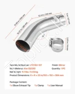 Išlenktas chromuotas išmetimo vamzdžio antgalis, 127 mm įvadas / 152,4 mm išvadas - Image 7