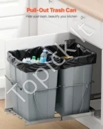 Ištraukiamas dvigubas šiukšliadėžių komplektas virtuvinei spintelei 2x33L - Image 2