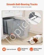 Ištraukiamas dvigubas šiukšliadėžių komplektas virtuvinei spintelei 2x33L - Image 6