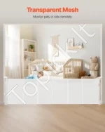Ištraukiami apsauginiai varteliai vaikams ir augintiniams, 2800 mm pločio ir 870 mm aukščio, baltos spalvos - Image 4