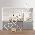 Ištraukiami apsauginiai varteliai vaikams ir augintiniams, 2800 mm pločio ir 870 mm aukščio, pilkos spalvos - Image 3