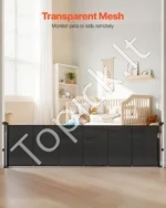 Ištraukiami apsauginiai varteliai vaikams ir naminiams gyvūnams, 870 mm x 2800 mm, juodi - Image 4