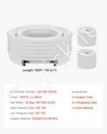 Izoliuotas varinių vamzdžių komplektas oro kondicionieriams, 30,48 m, 6,4 ir 12,7 mm - Image 6