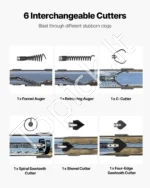 Kanalizacijos valymo įrenginys su 30 m x 19 mm spirale ir 6 antgaliais - Image 6