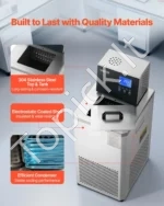 Laboratorinis cirkuliacinis aušintuvas, -30 °C – 100 °C, 6 l talpos, su dviguba cirkuliacijos sistema - Image 5