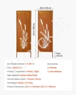 Metalinė lauko privatumo sienelė 50 x 160 cm – elegantiška ir patvari sodo pertvara - Image 7