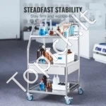 Mobilus laboratorinis vežimėlis su 3 lentynomis ir stalčiumi - Image 2