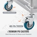 Mobilus laboratorinis vežimėlis su 3 lentynomis ir stalčiumi - Image 3
