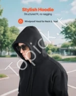 Moteriškas juodas džemperis su gobtuvu (M dydis) - Image 3