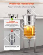 Nerūdijančio plieno koninis fermentacijos indas alui gaminti, 30 l - Image 2