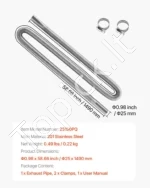 Nerūdijančio plieno lankstus išmetimo vamzdis dyzeliniam šildytuvui (1490 mm) - Image 6