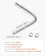 Nerūdijančio plieno lankstus išmetimo vamzdis dyzeliniam šildytuvui (590 mm) - Image 6