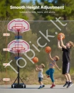 Nešiojamas krepšinio stovas, reguliuojamas aukštis 1,6–2,1 m - Image 4
