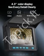 Nuotekų vamzdžių tikrinimo kamera su 20 m kabeliu ir monitoriumi - Image 3